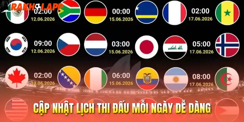 Cập nhật lịch thi đấu mỗi ngày dễ dàng