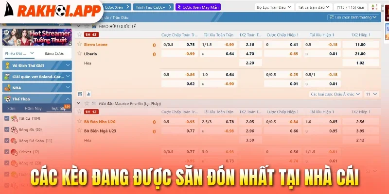 Sky88 - Cược An Toàn Và Phát Sóng Bóng Đá Chất Lượng Cao 3 Các kèo đang được săn đón nhất tại nhà cái