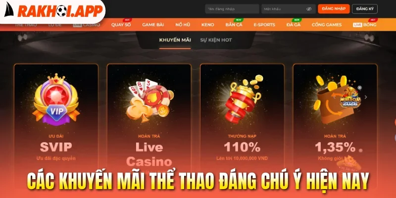 Sv88 - Cược Thể Thao Và Xem Trực Tiếp Bóng Đá Uy Tín 2 Các khuyến mãi thể thao đáng chú ý hiện nay