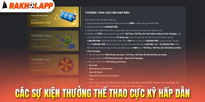 Các sự kiện thưởng thể thao cực kỳ hấp dẫn