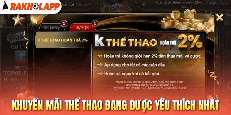 Khuyến mãi thể thao đang được yêu thích nhất