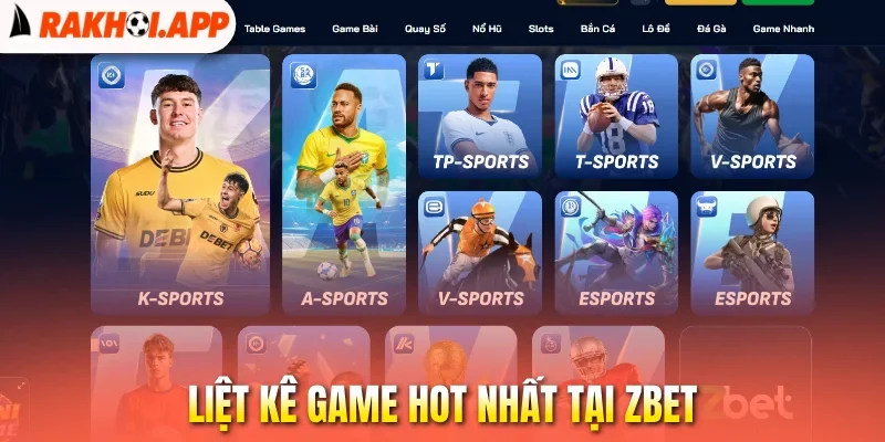 Zbet - Tận Hưởng Trọn Vẹn Từng Trận Bóng Đá Hấp Dẫn 1 Liệt kê game hot nhất tại Zbet